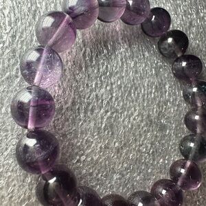 Beautiful Purple 10MM Fluorite Natural Crystal Bracelet